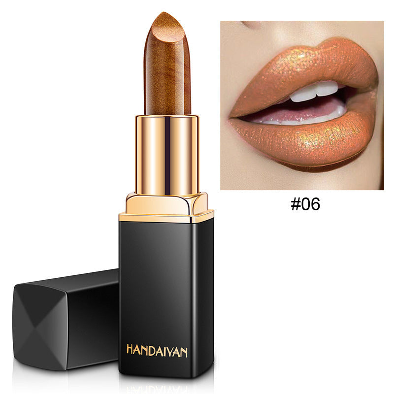Shiny Metallic Lipstick Pearlescent Color Temperature Change Lipstick Gilt Lipstick - Tiff's Treasures