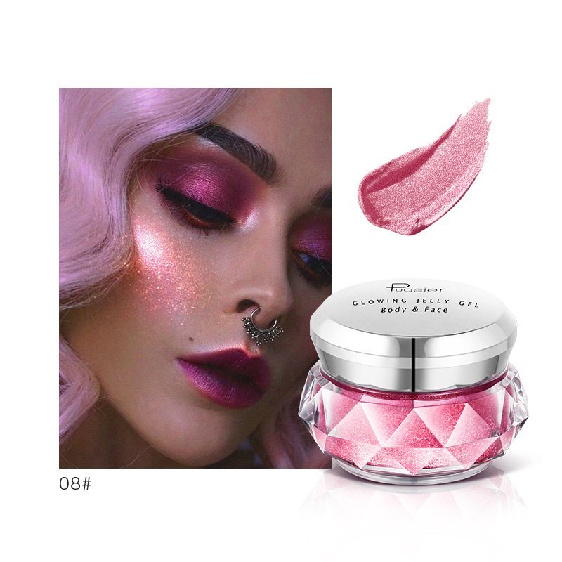 Face Highlighter Jelly Gel Mermaid Eyeshadow Glow Body Glitter Festival Makeup Iluminador Gold Liquid Highlighter Bronzer - Tiff's Treasures