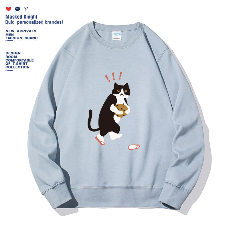 Women's Fashionable Solid Color Printed Long Sleeved Sweatshirt - Tiff's Treasures