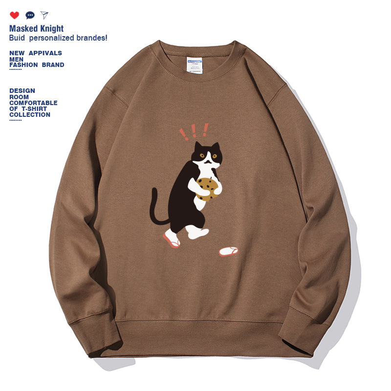 Women's Fashionable Solid Color Printed Long Sleeved Sweatshirt - Tiff's Treasures