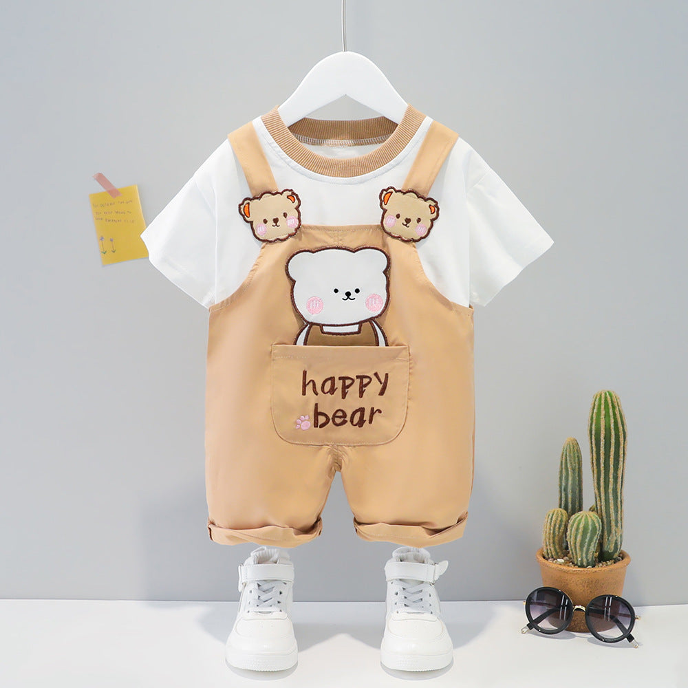 Baby Summer Cartoon Short-sleeved Overalls - Tiff's Treasures