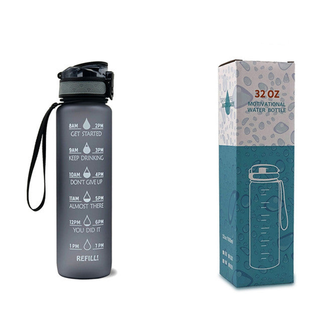 1L Tritan Water Bottle With Time Marker Bounce Cover Motivational Water Bottle Cycling Leakproof Cup For Sports Fitness Bottles - Tiff's Treasures