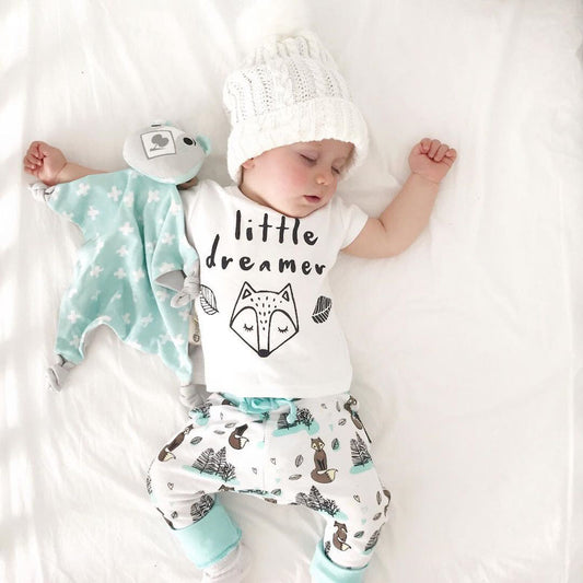 Newborn Baby Clothes Set T-shirt Tops Pants Little Boys and Girls Outfits - Tiff's Treasures