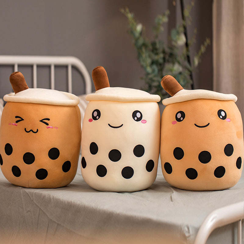 Cute Fruit Drink Plush Stuffed Soft Strawberry Milk Tea Plush Boba Tea Cup Toy Bubble Tea Pillow Cushion Kids Gift - Tiff's Treasures