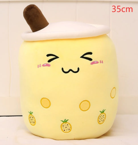 Cute Fruit Drink Plush Stuffed Soft Strawberry Milk Tea Plush Boba Tea Cup Toy Bubble Tea Pillow Cushion Kids Gift - Tiff's Treasures