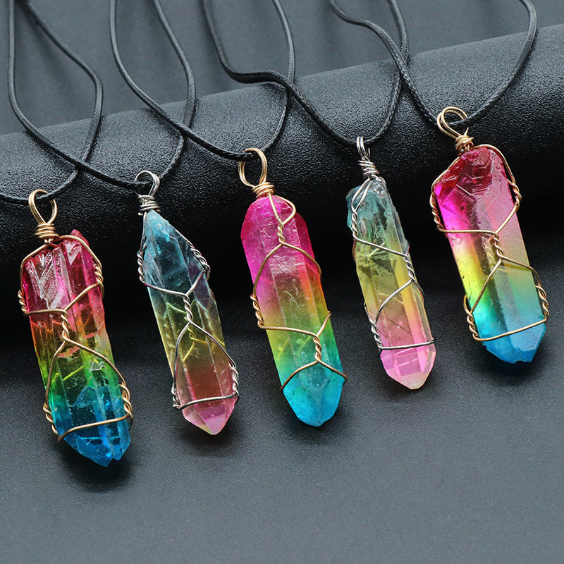 Crystal Pillar Tree of Life Pendant Necklace - Tiff's Treasures