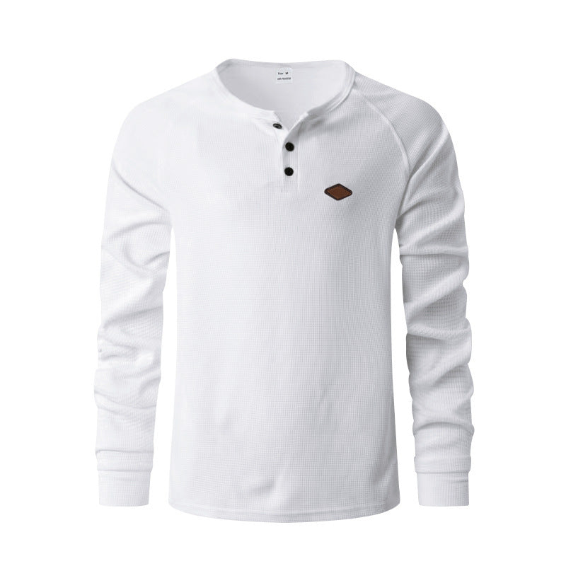 Waffle Buckle Quick-drying Raglan Henry Long Sleeve - Tiff's Treasures