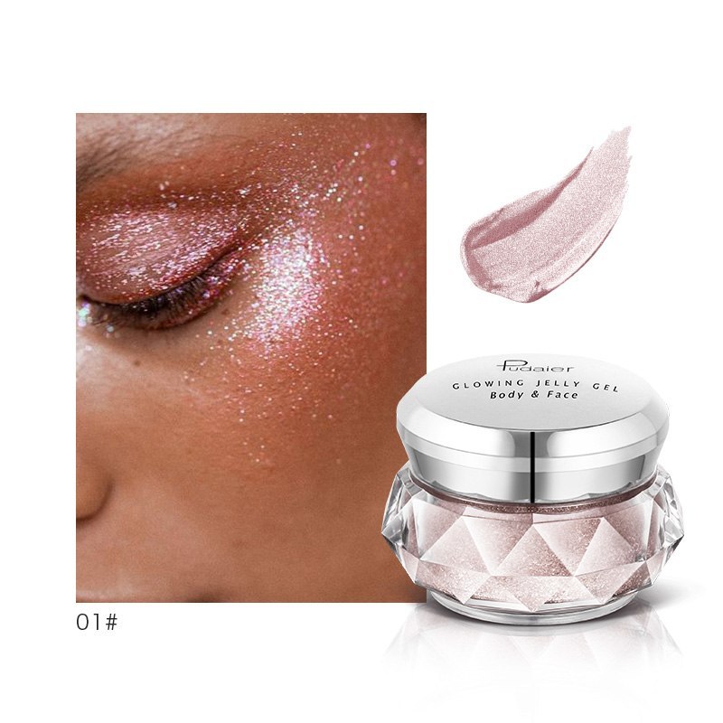 Face Highlighter Jelly Gel Mermaid Eyeshadow Glow Body Glitter Festival Makeup Iluminador Gold Liquid Highlighter Bronzer - Tiff's Treasures