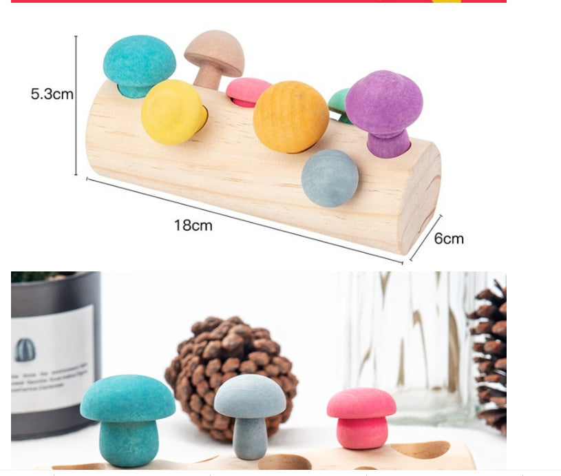 Simulation Mushroom Picking Game Wooden Toys - Tiff's Treasures