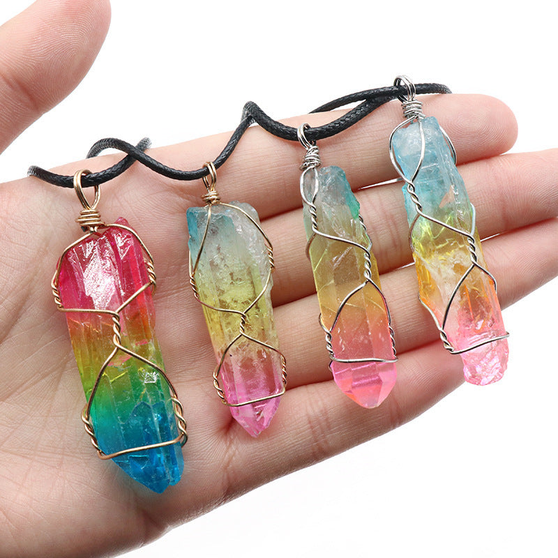 Crystal Pillar Tree of Life Pendant Necklace - Tiff's Treasures