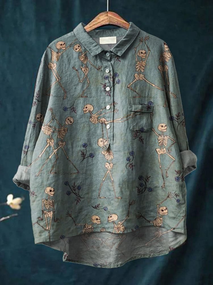 Women’s Animal Print Hawaiian Shirt – Long Sleeve Tropical Button-Up Blouse - Tiff's Treasures