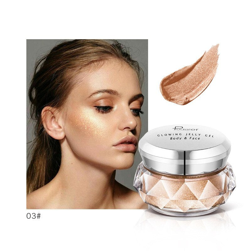 Face Highlighter Jelly Gel Mermaid Eyeshadow Glow Body Glitter Festival Makeup Iluminador Gold Liquid Highlighter Bronzer - Tiff's Treasures