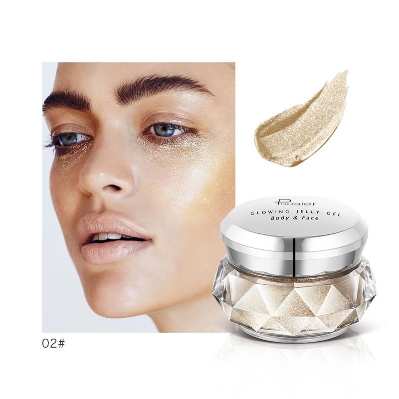 Face Highlighter Jelly Gel Mermaid Eyeshadow Glow Body Glitter Festival Makeup Iluminador Gold Liquid Highlighter Bronzer - Tiff's Treasures