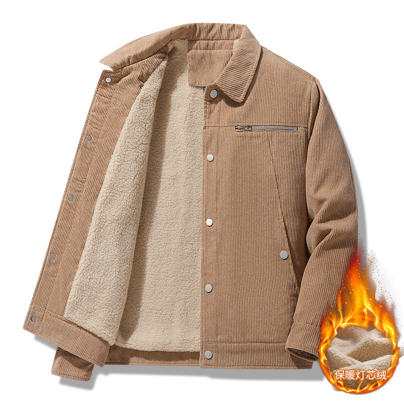 Winter Slim Retro Lapels Thick Corduroy Jacket - Tiff's Treasures