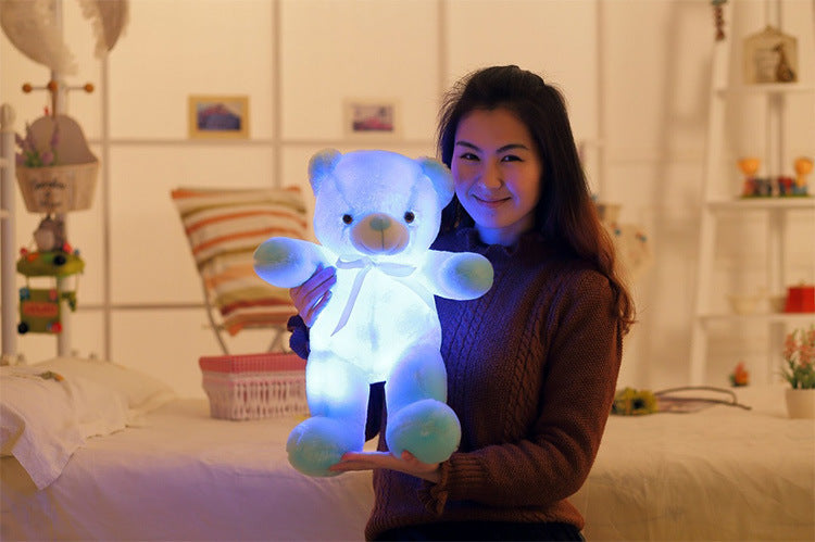 Creative Light Up LED Teddy Bear Stuffed Animals Plush Toy Colorful Glowing Christmas Gift For Kids Pillow - Tiff's Treasures
