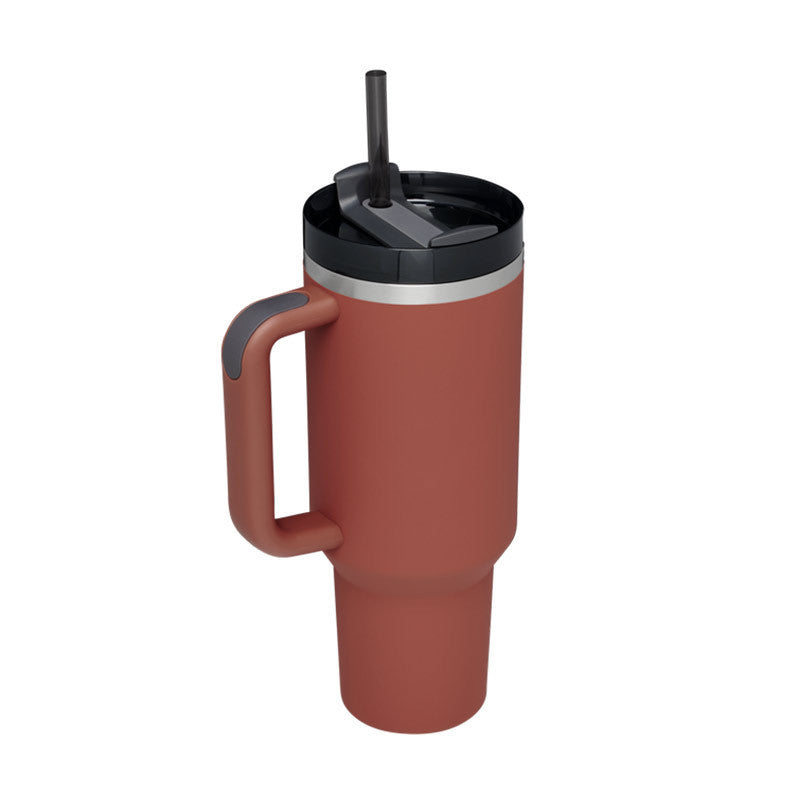 40 Oz Tumbler With Handle Straw Insulated, Stainless Steel Spill Proof Vacuum Coffee Cup Tumbler With Lid Tapered Mug Gifts For Valentine Lover Suitable For Car Gym Office Travel - Tiff's Treasures