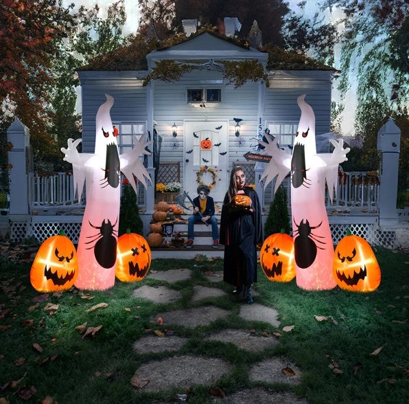 Ghost Spider Pumpkin 11.8 FT Halloween Inflatables Outdoor Decorations - Tiff's Treasures