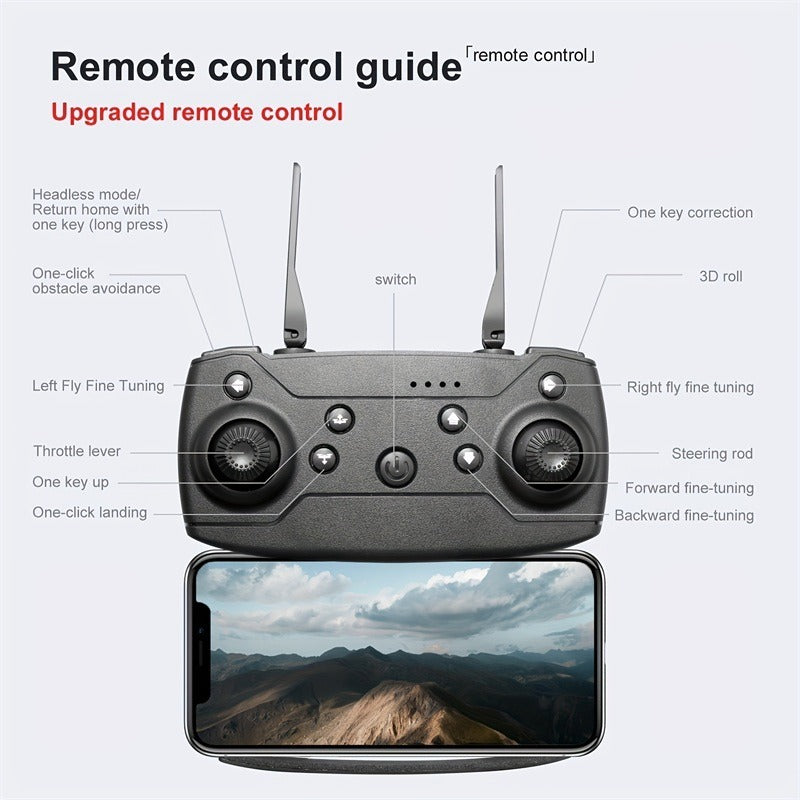 The E99 Dual-camera Drone With Two Batteries Has The Function Of Altitude Hold Mode. - Tiff's Treasures