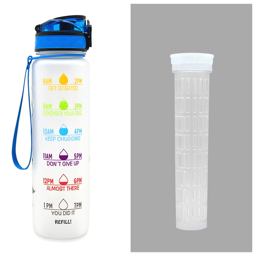 1L Tritan Water Bottle With Time Marker Bounce Cover Motivational Water Bottle Cycling Leakproof Cup For Sports Fitness Bottles - Tiff's Treasures