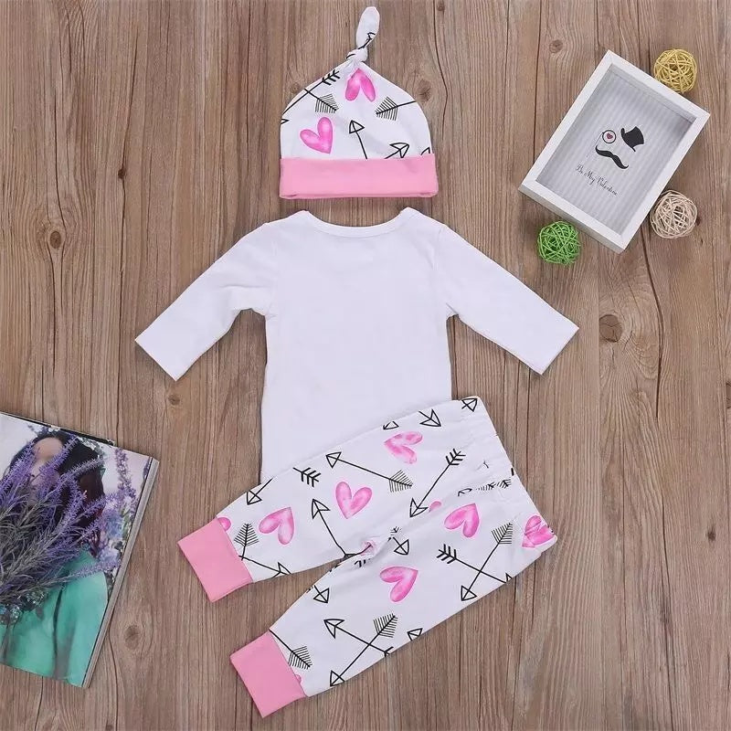 4PCS Newborn Kids Baby Girl Outfits Clothes Romper Bodysuit Pants Outfits Set - Tiff's Treasures