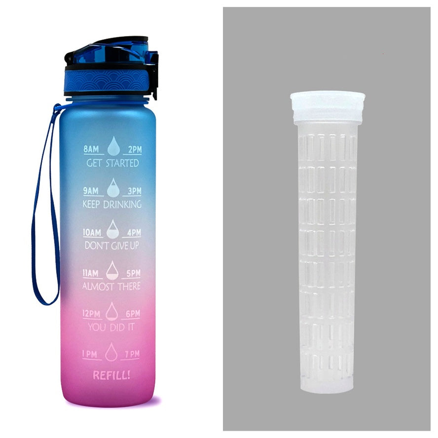 1L Tritan Water Bottle With Time Marker Bounce Cover Motivational Water Bottle Cycling Leakproof Cup For Sports Fitness Bottles - Tiff's Treasures