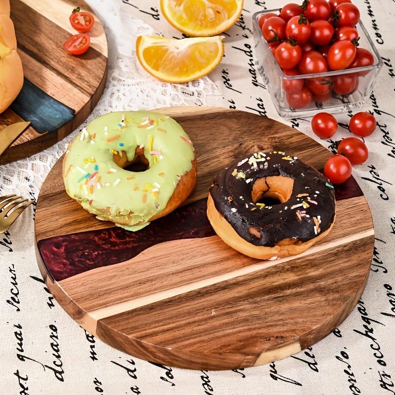 Acrylic Wood Resin Round Cutting Board Food Safe Kitchen Tray Suitable For Steak Snacks Fruits Ideal For Home And Restaurant - Tiff's Treasures