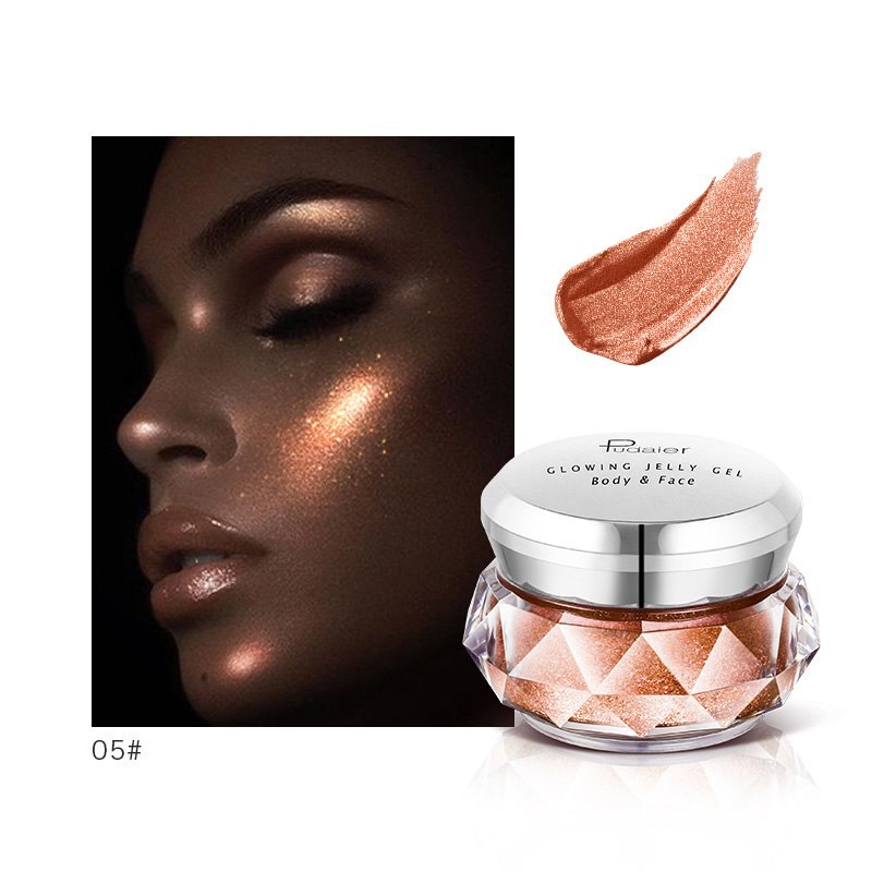 Face Highlighter Jelly Gel Mermaid Eyeshadow Glow Body Glitter Festival Makeup Iluminador Gold Liquid Highlighter Bronzer - Tiff's Treasures