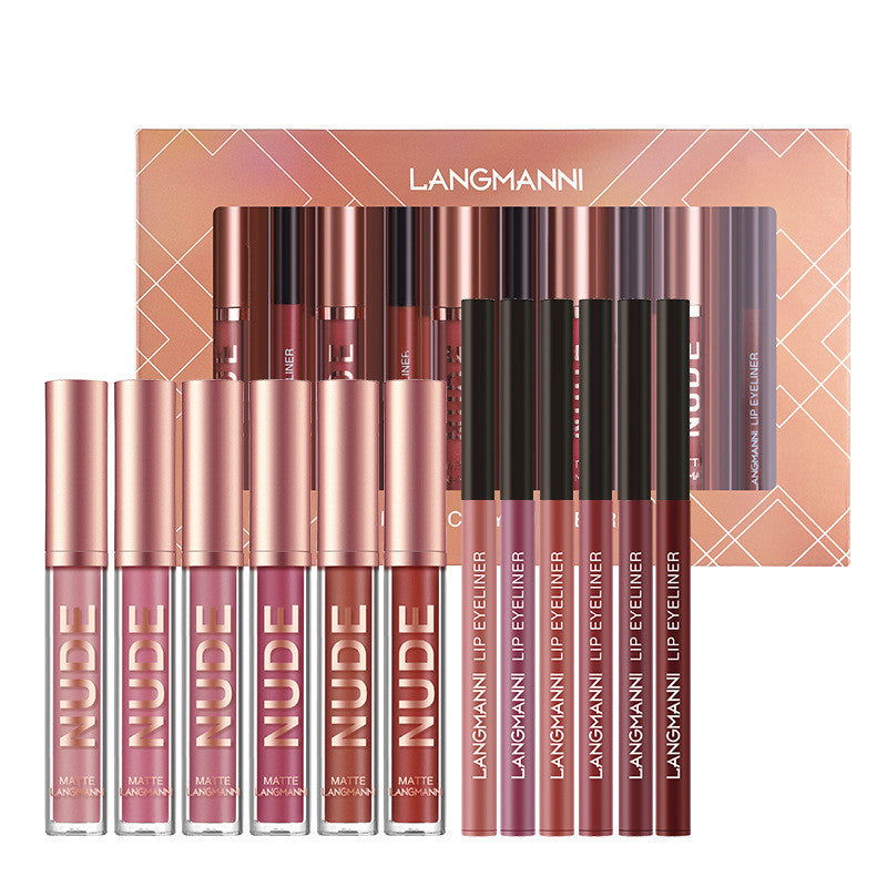 Lip Liner And Lipstick Makeup 12 Pcs Set 6 Matte Lipstick 6 Lip Liner Pens Waterproof Long Lasting Matte Lipstick Beauty Cosmetics Makeup Gift For Girls Lipstick Set - Tiff's Treasures