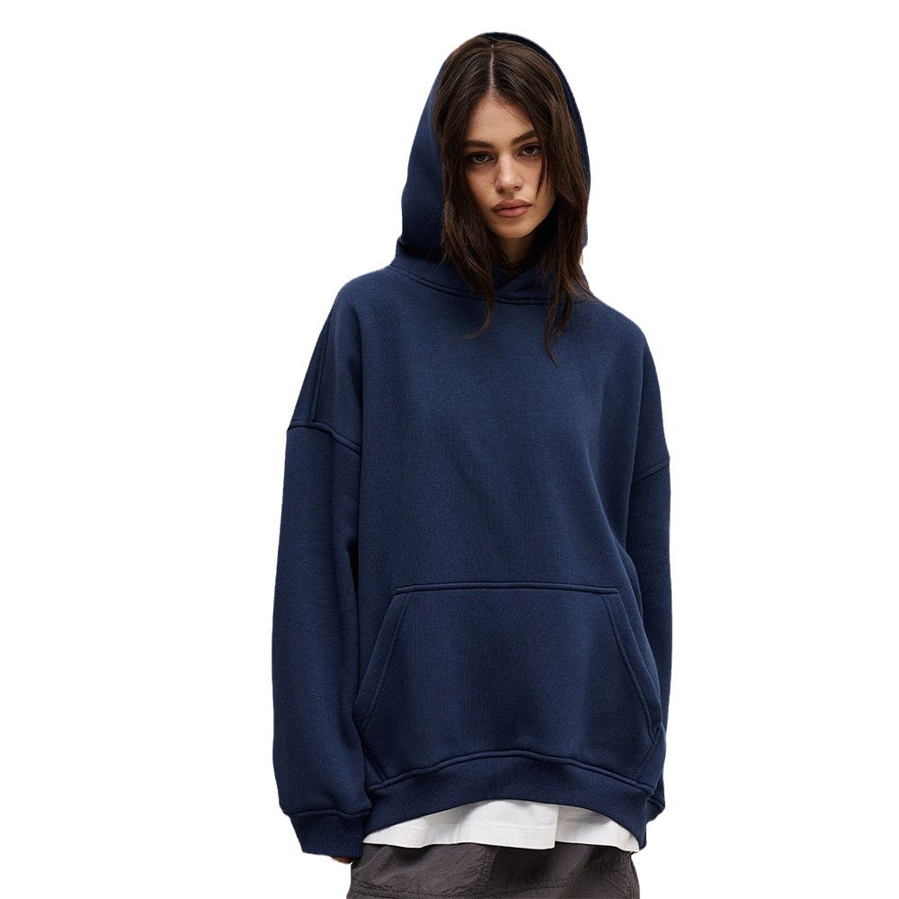 Street Boyfriend Style Polar Fleece Loose Pockets Hooded Sweater - Tiff's Treasures