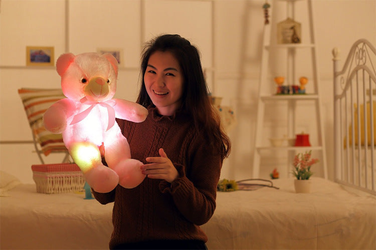 Creative Light Up LED Teddy Bear Stuffed Animals Plush Toy Colorful Glowing Christmas Gift For Kids Pillow - Tiff's Treasures