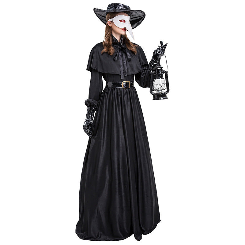 Halloween Medieval Steam Punk Plague Doctor Costume Beak Crow Long Mouth Mask - Tiff's Treasures