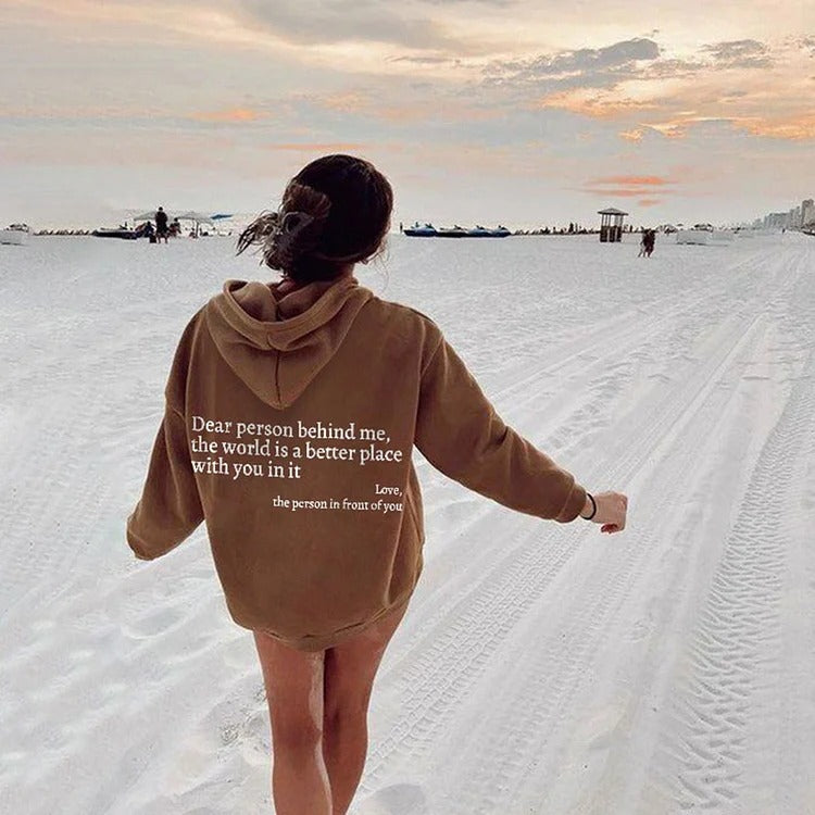 Unisex Plush Hoodie – Dear Person Behind Me - Tiff's Treasures