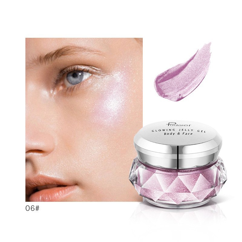 Face Highlighter Jelly Gel Mermaid Eyeshadow Glow Body Glitter Festival Makeup Iluminador Gold Liquid Highlighter Bronzer - Tiff's Treasures