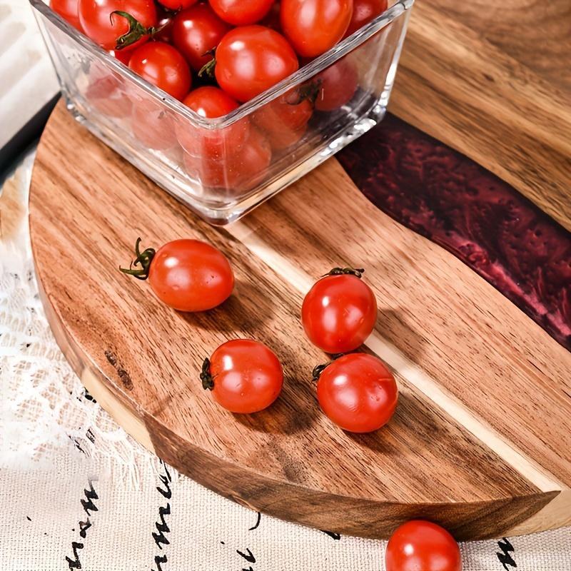 Acrylic Wood Resin Round Cutting Board Food Safe Kitchen Tray Suitable For Steak Snacks Fruits Ideal For Home And Restaurant - Tiff's Treasures