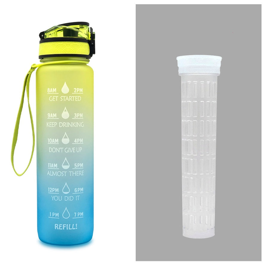 1L Tritan Water Bottle With Time Marker Bounce Cover Motivational Water Bottle Cycling Leakproof Cup For Sports Fitness Bottles - Tiff's Treasures