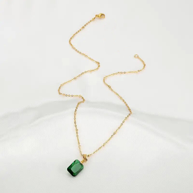 Retro Personality Fashion Rectangular Pendant Geometric Simple Necklace - Tiff's Treasures