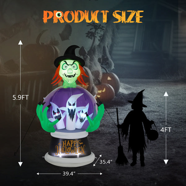Witch Crystal Ball With LED Lights - Tiff's Treasures