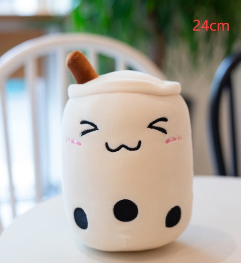Cute Fruit Drink Plush Stuffed Soft Strawberry Milk Tea Plush Boba Tea Cup Toy Bubble Tea Pillow Cushion Kids Gift - Tiff's Treasures