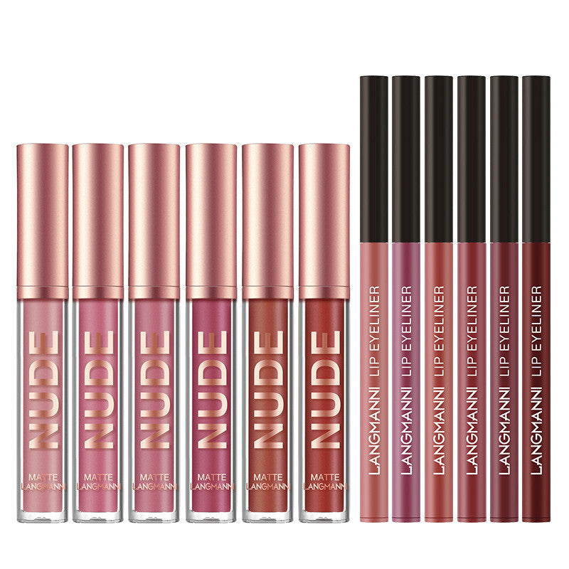 Lip Liner And Lipstick Makeup 12 Pcs Set 6 Matte Lipstick 6 Lip Liner Pens Waterproof Long Lasting Matte Lipstick Beauty Cosmetics Makeup Gift For Girls Lipstick Set - Tiff's Treasures