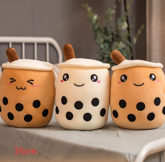 Cute Fruit Drink Plush Stuffed Soft Strawberry Milk Tea Plush Boba Tea Cup Toy Bubble Tea Pillow Cushion Kids Gift - Tiff's Treasures