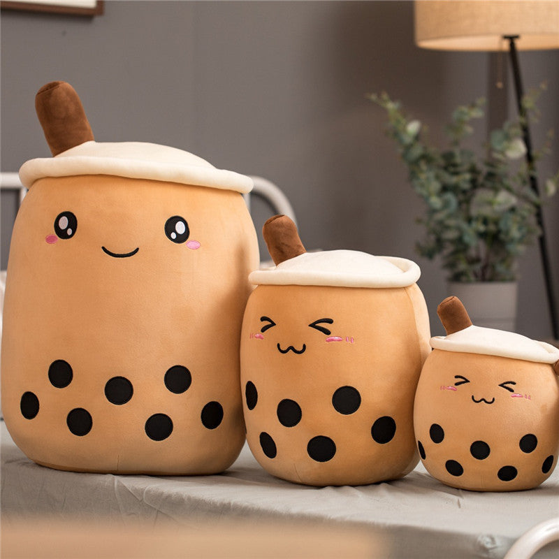 Cute Fruit Drink Plush Stuffed Soft Strawberry Milk Tea Plush Boba Tea Cup Toy Bubble Tea Pillow Cushion Kids Gift - Tiff's Treasures