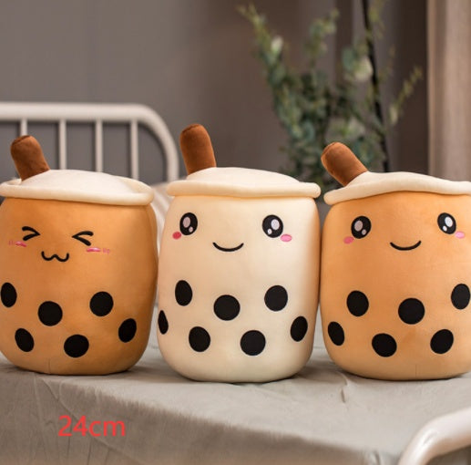 Cute Fruit Drink Plush Stuffed Soft Strawberry Milk Tea Plush Boba Tea Cup Toy Bubble Tea Pillow Cushion Kids Gift - Tiff's Treasures