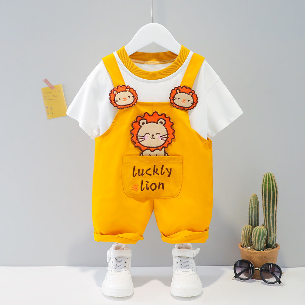 Baby Summer Cartoon Short-sleeved Overalls - Tiff's Treasures