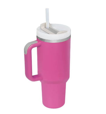 40 Oz Tumbler With Handle Straw Insulated, Stainless Steel Spill Proof Vacuum Coffee Cup Tumbler With Lid Tapered Mug Gifts For Valentine Lover Suitable For Car Gym Office Travel - Tiff's Treasures