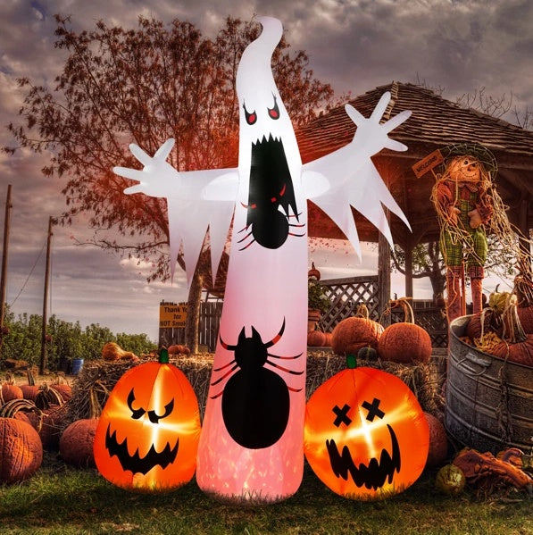 Ghost Spider Pumpkin 11.8 FT Halloween Inflatables Outdoor Decorations - Tiff's Treasures