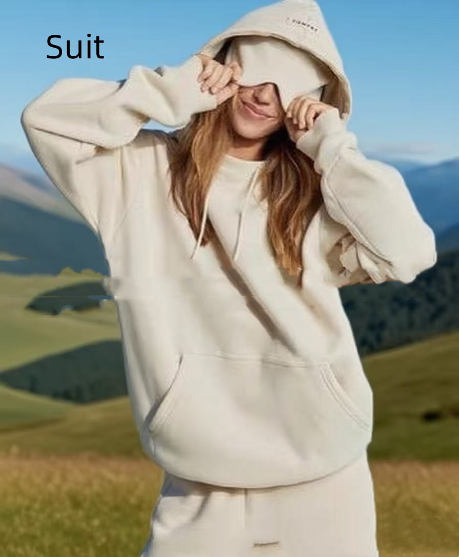 Solid‑Color Pullover Long‑Sleeve Sweater Suit Set (Top & Pants) - Tiff's Treasures