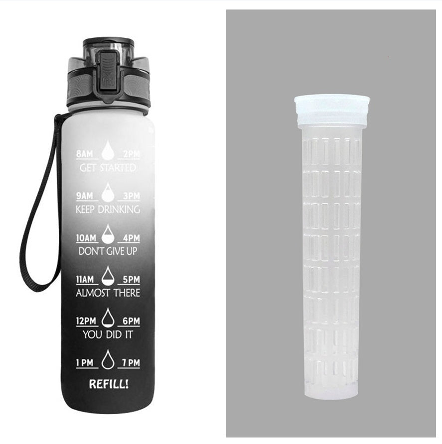 1L Tritan Water Bottle With Time Marker Bounce Cover Motivational Water Bottle Cycling Leakproof Cup For Sports Fitness Bottles - Tiff's Treasures