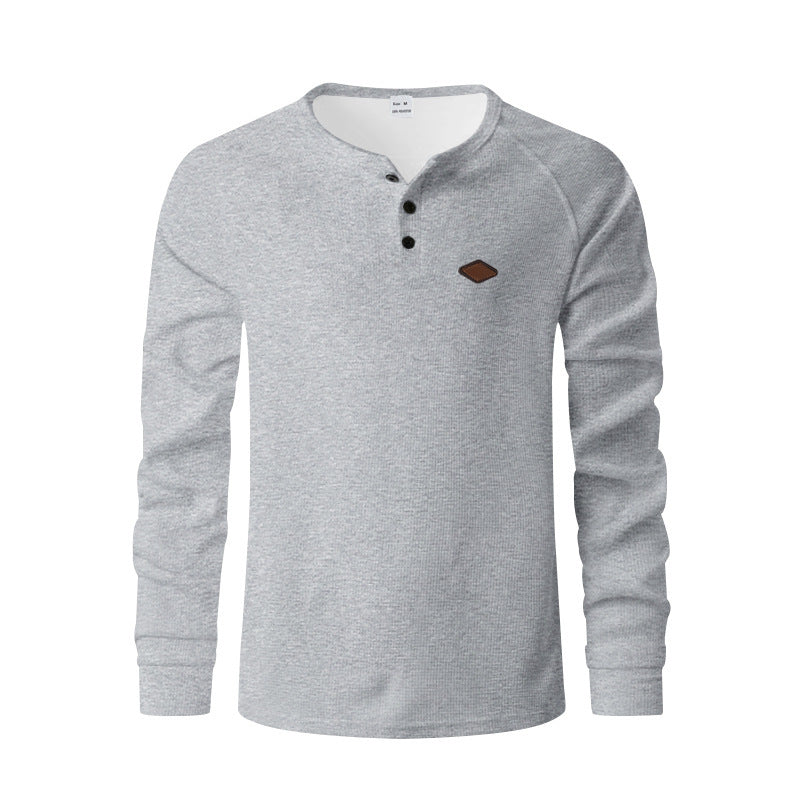 Waffle Buckle Quick-drying Raglan Henry Long Sleeve - Tiff's Treasures