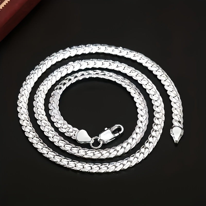 Plated Men's Flat Chain Necklace - Stylish Durable Elegant Gift For Him - Tiff's Treasures