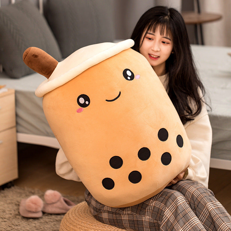 Cute Fruit Drink Plush Stuffed Soft Strawberry Milk Tea Plush Boba Tea Cup Toy Bubble Tea Pillow Cushion Kids Gift - Tiff's Treasures